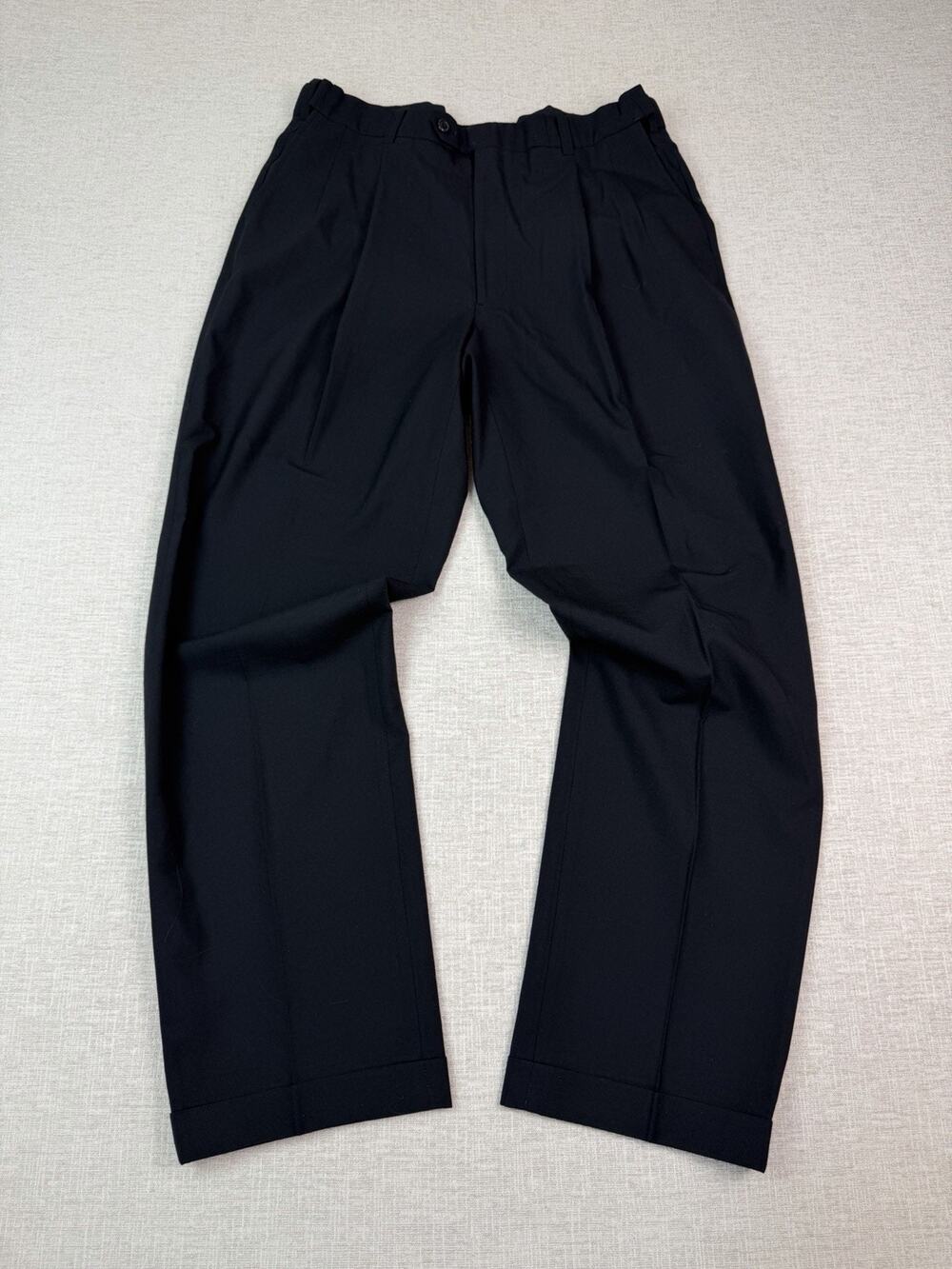 Palm Beach Rebels Mens 36R Black Dress Pants Pleated Expandable Waist Golf